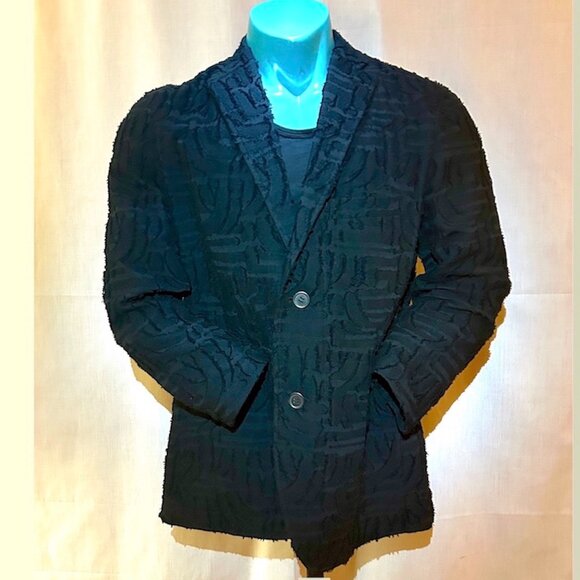 ISSEY MIYAKE MEN, "Final Markdown" Black Jacket Blazer, 2 Buttons, Size 4 - L - Picture 1 of 9